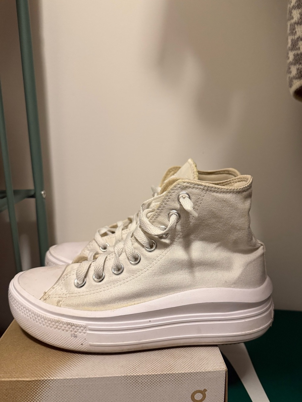White Converse High-Top Platform Sneakers